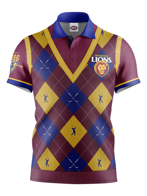 Official AFL Fairway Golf Polo Shirt - Brisbane Lions