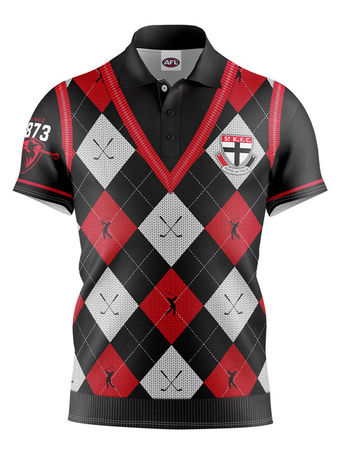 Official AFL Fairway Golf Polo Shirt - Saint Kilda