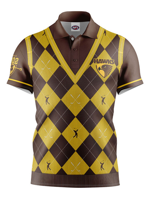 Official AFL Fairway Golf Polo Shirt - Hawthorn