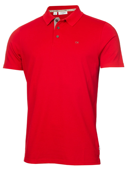 Calvin Klein Performance Crosstown Pique Polo Shirt - Red