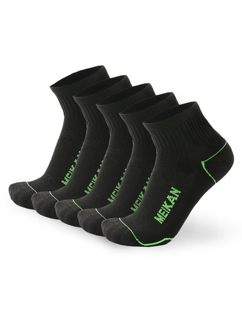 Meikan 5 Pack Quarter Cut REPREVE Performance Sports Socks