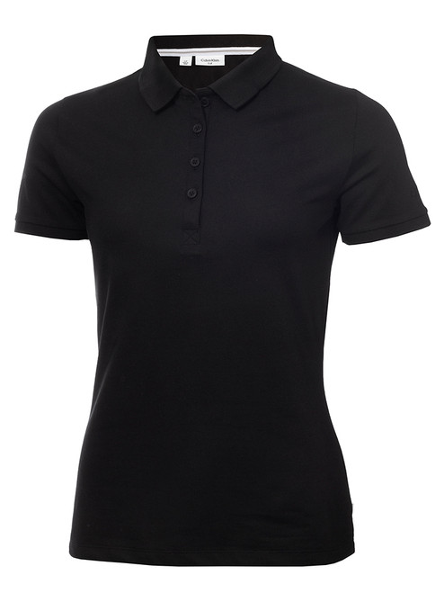 Calvin Klein W Performance Cotton Pique Polo - Black