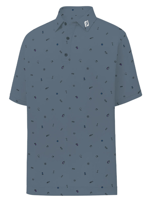 FootJoy Golfbag Doodle Print Golf Shirt - Graphite