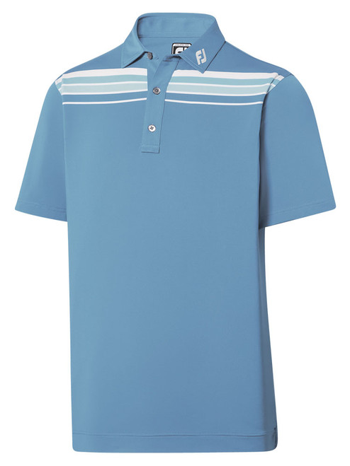 FootJoy Lisle Shadow Chestband Golf Shirt (Athletic Fit) - Dusk Blue