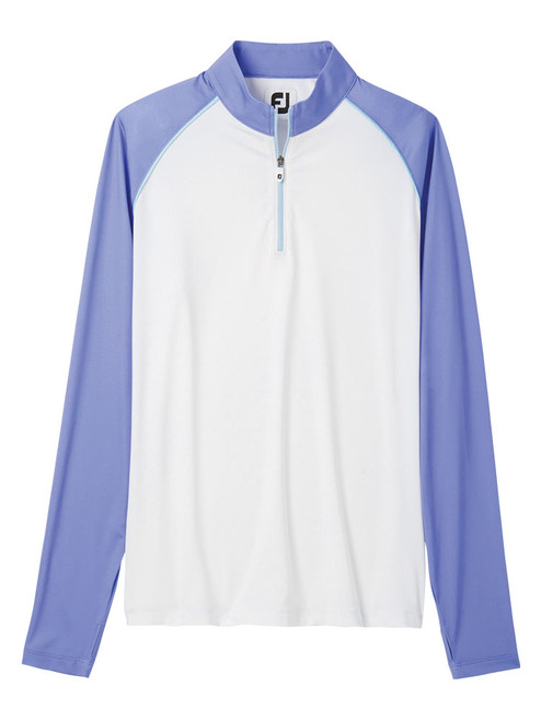 FootJoy Women's Long Sleeve Sun Protection Golf Shirt - White/Violet