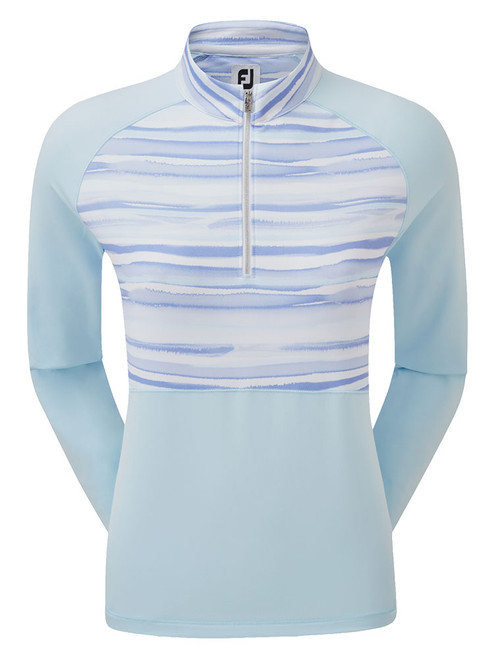 FootJoy Women's Watercolour Half-Zip Midlayer - Sky/Violet