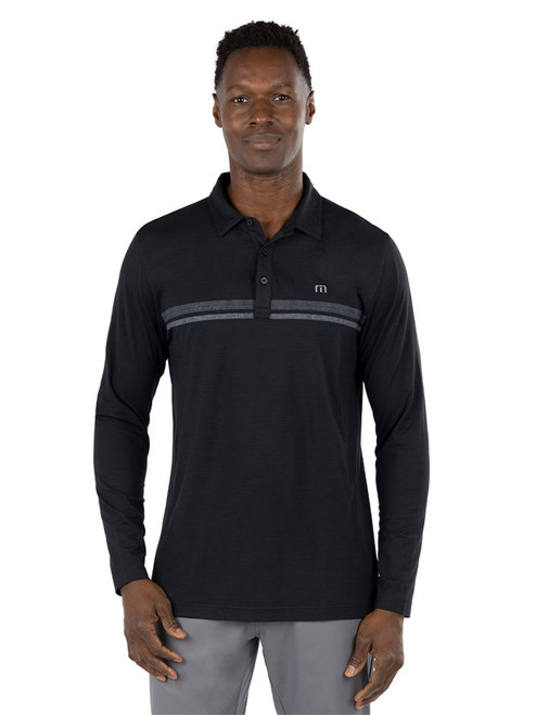 TravisMathew The Heater 2.0 Long Sleeve Polo - Black