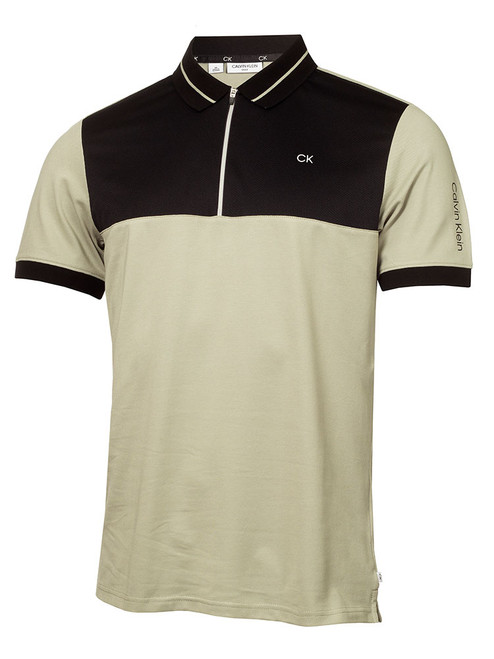 Calvin Klein Whitman Zipped Polo - Cameo Green