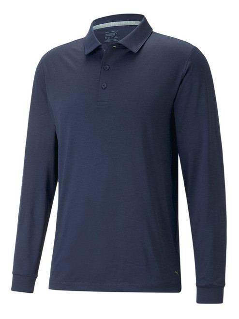 Puma YouV Long Sleeve Golf Polo Shirt - Navy Blazer