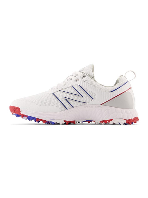New Balance Fresh Foam Contend SL (2E) Golf Shoes - White/Blue/Red ...