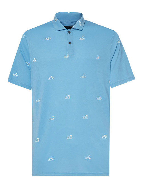 Oakley RC Micro Shade Print Golf Polo Shirt - Golf Pattern Stonewash