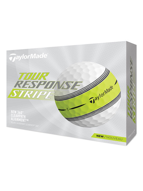 TaylorMade Tour Response Stripe Golf Balls - White/Yellow