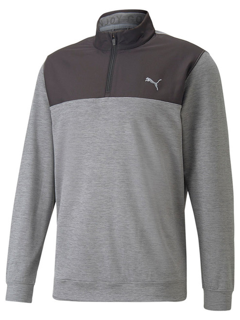 Puma CLOUDSPUN Colourblock Golf 1/4 Zip - Puma Black/Quite Shade