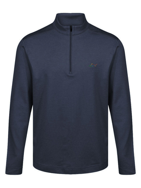 Greg Norman Tech Performance Heather 1/4 Zip Pullover - Navy