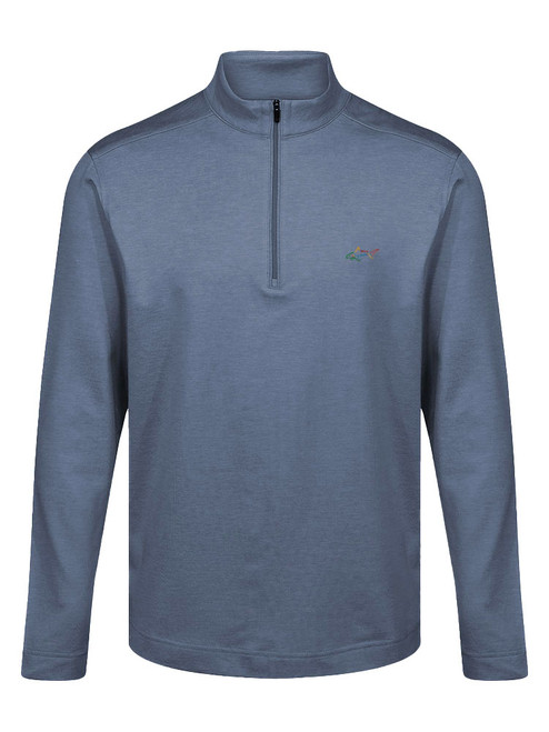 Greg Norman Tech Performance Heather 1/4 Zip Pullover - Bijou Blue