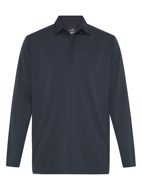 Sporte Leisure Dri-Sporte Urban Mens Long Sleeve Polo - French Navy