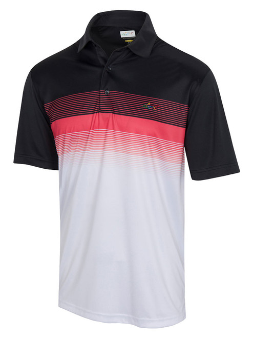 Greg Norman Placement Stripe Polo - Black