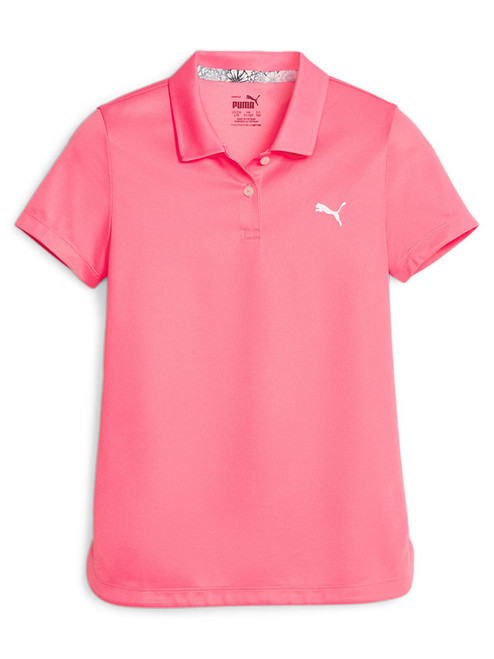 Puma JR Girls Essential Golf Polo - Strawberry Burst