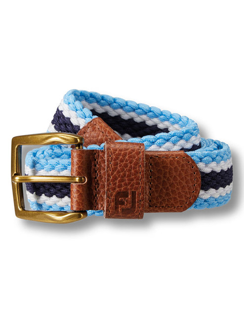 FootJoy Striped Braided Belt - True Blue/Navy/White