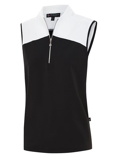 Birdee Sport Women's Block Top Sleeveless Top - White/Black