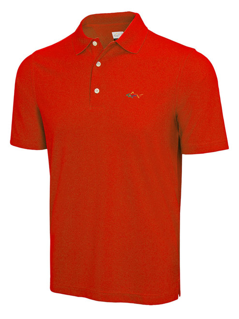 Greg Norman Classic Pique Shark Polo - British Red