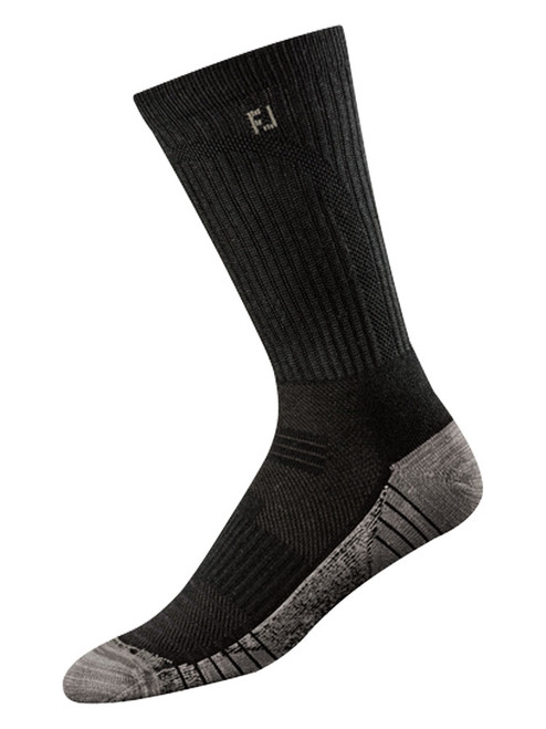 FootJoy TechSof Tour Crew Golf Socks - Black