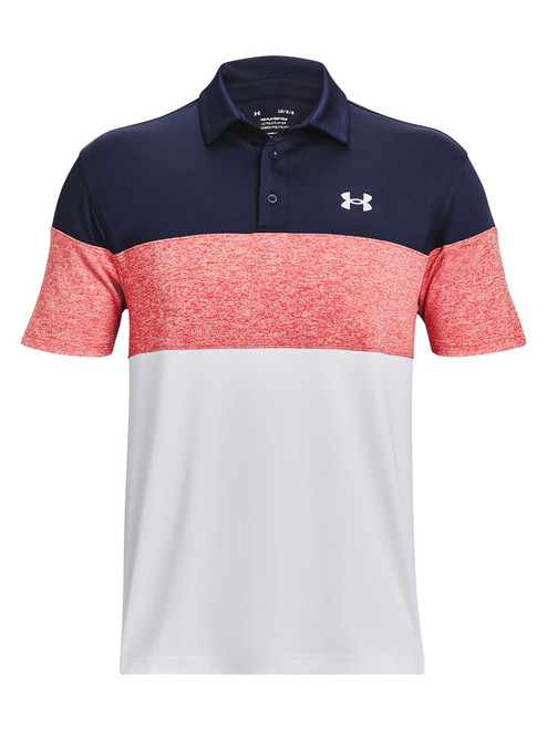 Under Armour Playoff Blocked Polo - Midnight Navy/White