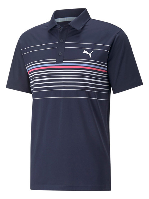 Puma MATTR Canyon Golf Polo - Navy Blazer/Lavendar Pop