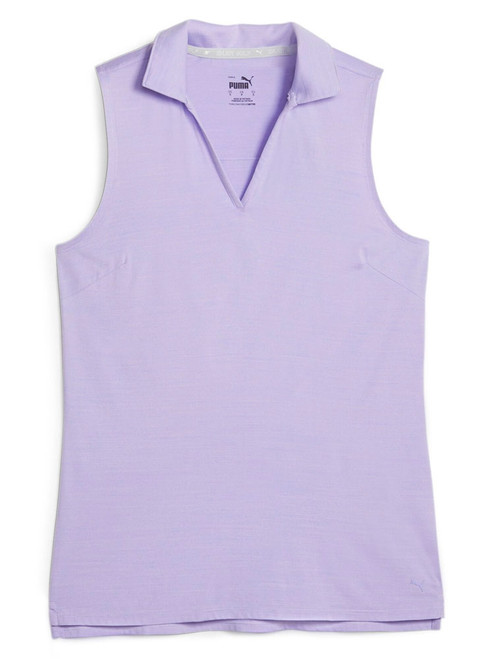 Puma Women's CLOUDSPUN Coast Sleeveless Golf Polo - Vivid Violet Heather