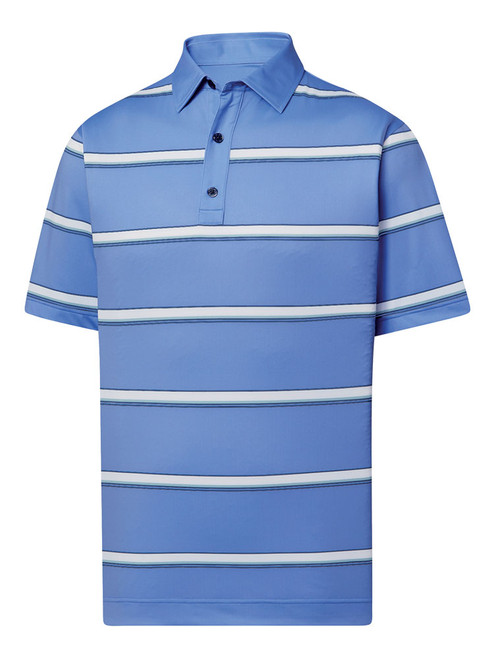 FootJoy Open Stripe Lisle Golf Shirt - Blue Violet