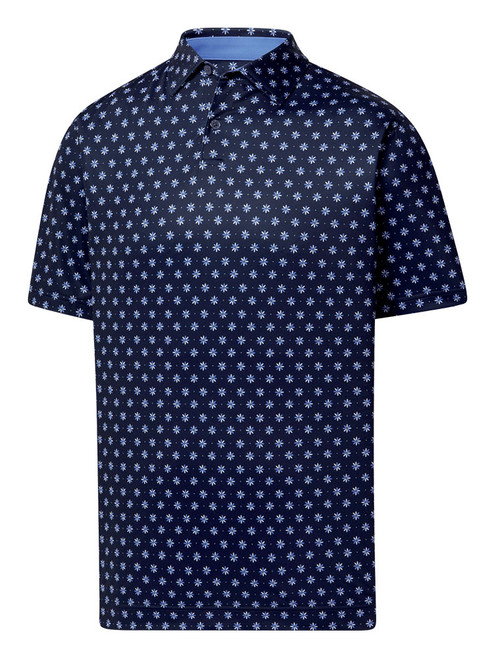 FootJoy Flower Foulard Lisle Golf Shirt (Athletic Fit) - Navy