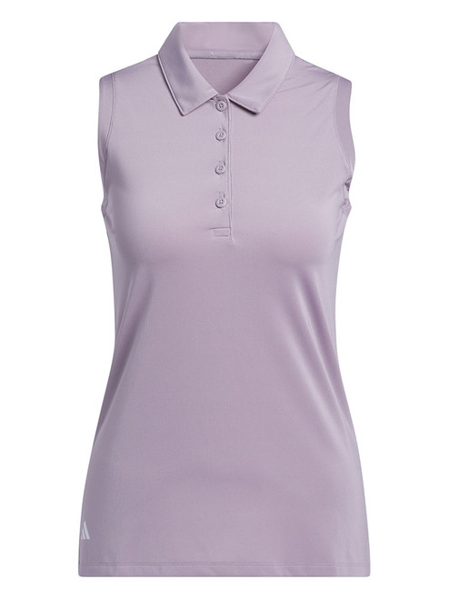 adidas Womens Ultimate365 Solid Sleeveless Polo - Preloved Fig
