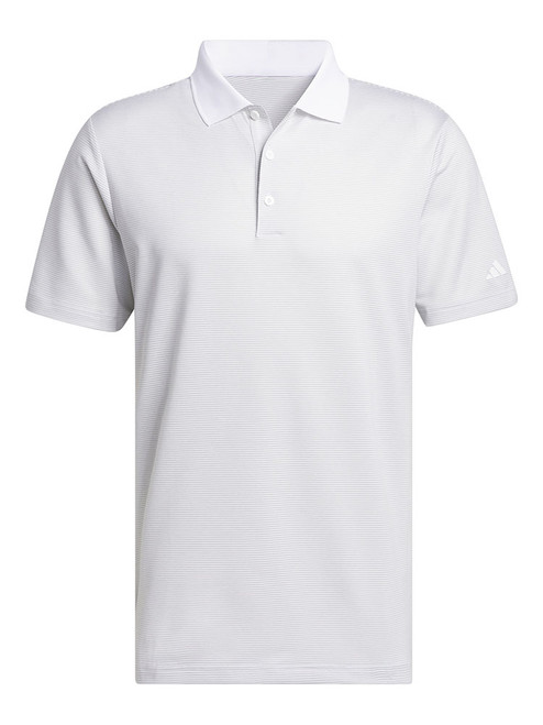 adidas Ultimate365 Ottoman Stripe Polo Shirt - White/Grey Two