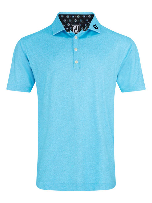 FootJoy Textured Print Golf Shirt (Athletic Fit) - Pool