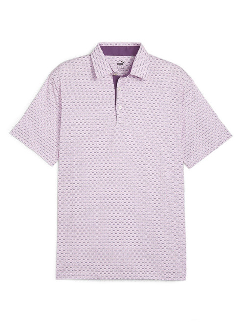 Puma MATTR Palm Deco Golf Polo - Crushed Berry/Pink Icing