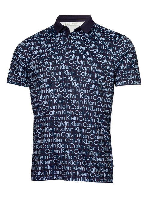 Calvin Klein Print Polo - Evening Blue/Blue