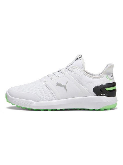 Puma IGNITE Elevate Wide Golf Shoes - Puma White/Fluro Green/Puma Black