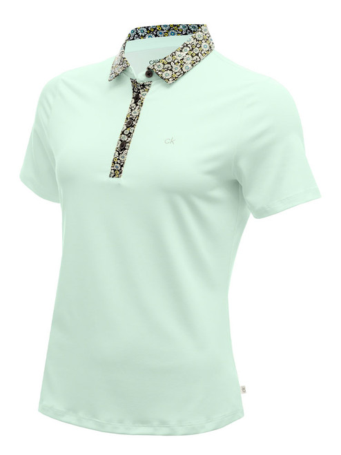 Calvin Klein W Crest Polo - Aqua/Black