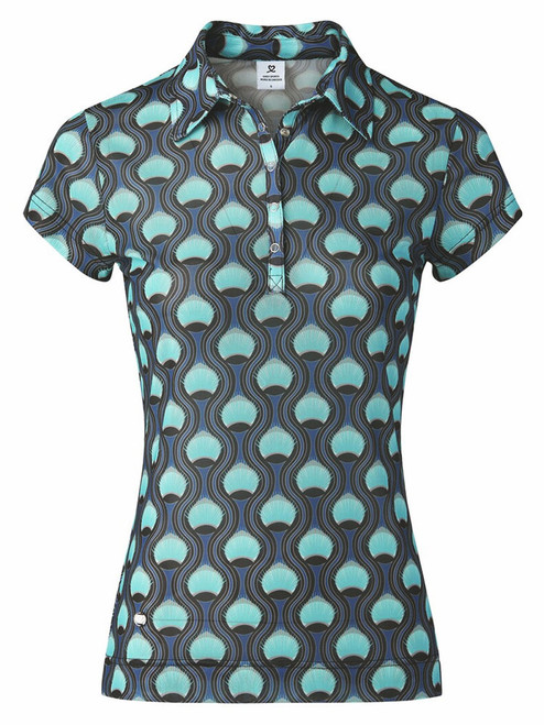 Daily Sports W Palmeira Print Mesh Cap Sleeve Polo - Palmeira Print