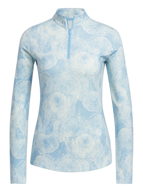 adidas Womens Ultimate365 Printed Long Sleeve Mock - Semi Bliss Blue