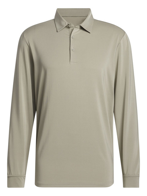 adidas Core Long Sleeve Polo Shirt - Silver Pebble