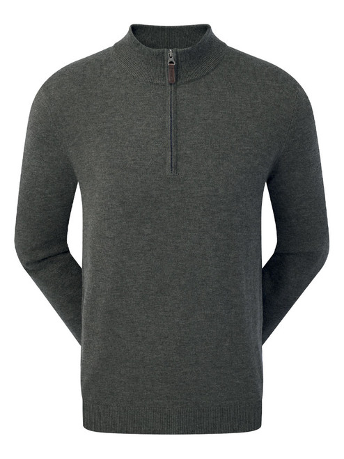 FootJoy Wool Blend 1/2 Zip Pullover - Heather Charcoal