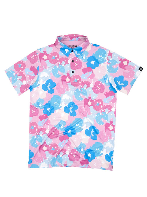 King Pins Golf Cotton Candy Splash Polo (Athletic Fit) - Pink__1