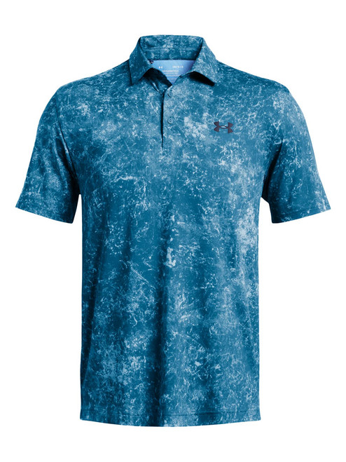 Under Armour Playoff 3.0 Printed Polo - Photon Blue/Midnight Navy