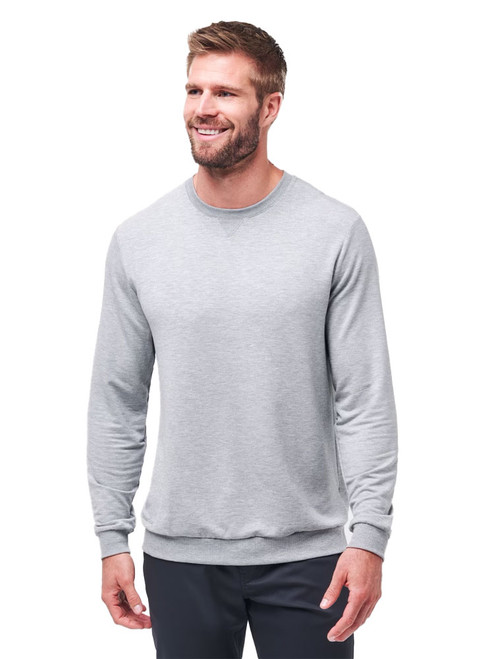TravisMathew Amenities Crewneck - Heather Light Grey