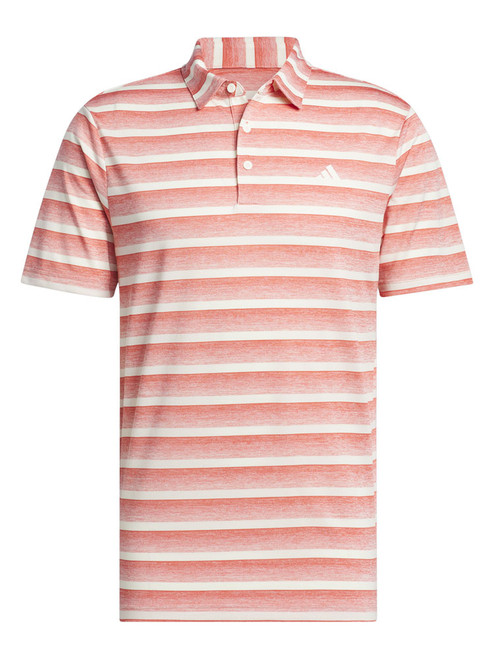 adidas Two-Color Stripe Polo Shirt - Preloved Scarlet/Ivory
