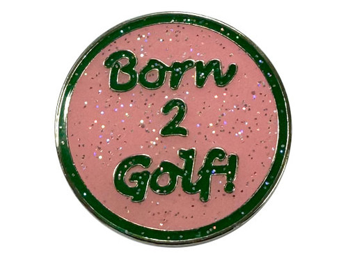 Navika Glitzy Born 2 Golf Ball Marker - Pink