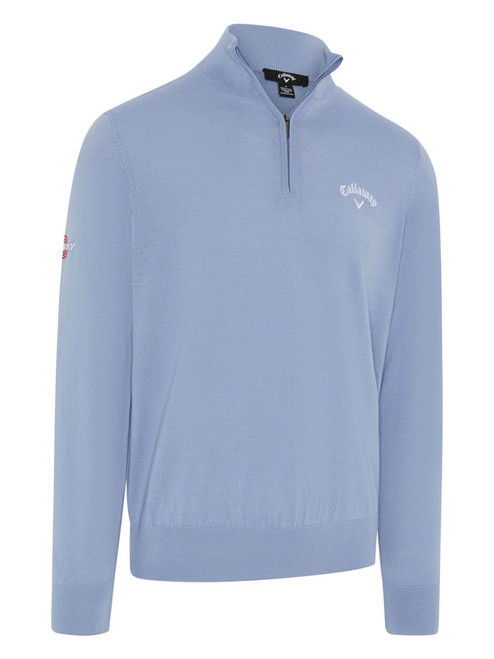 Callaway 1/4-Zip Blended Merino Sweater - Chambray