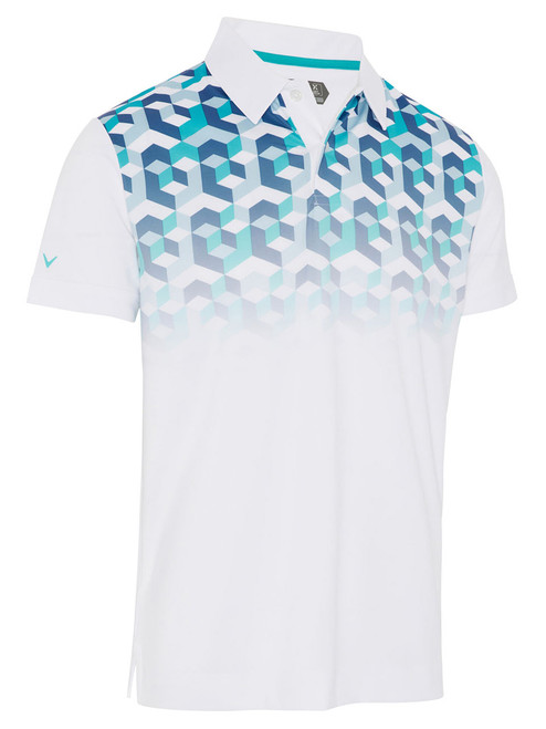 Callaway X-Series Ombre 3D Chev Geo Slim Fit Polo - Bright White