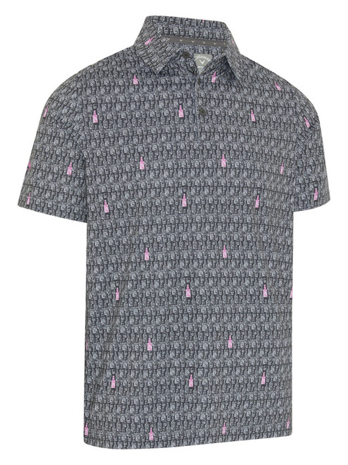 Callaway All Over Scotch Novelty Print Polo - Asphalt